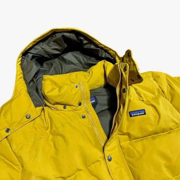 Patagonia Men's SIze XXL Downdrift Insulated Full Zip Hooded Jacket Cabin Gold